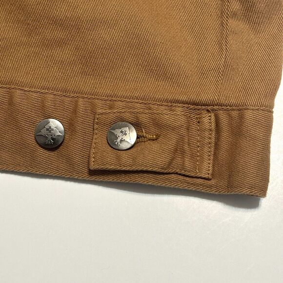 LRG Trucker Jacket Men’s Medium Brown Tan Denim Lifted Research Group Naturalist - Picture 7 of 9